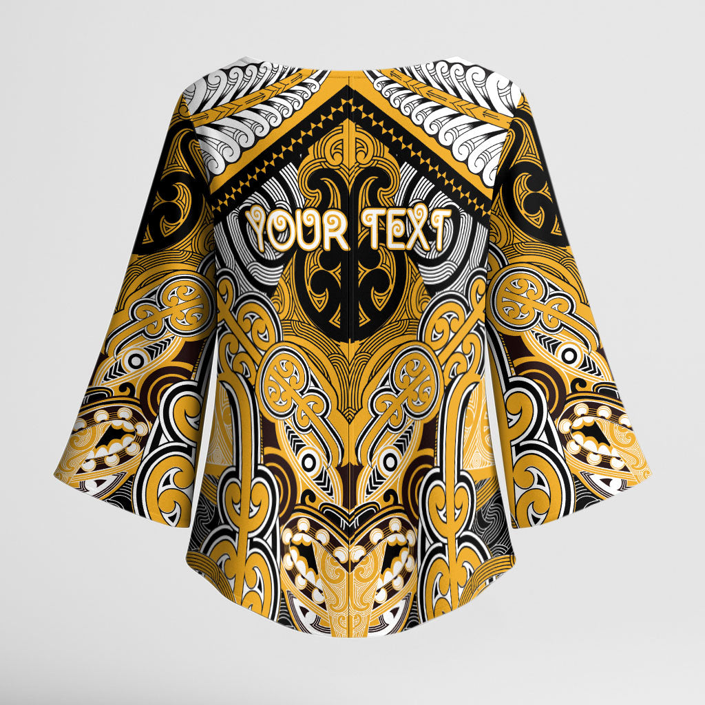 Aotearoa Iwi Ngati Whatua Personalised Kimono Sleeve Blouse Maori Kowhaiwhai Pattern