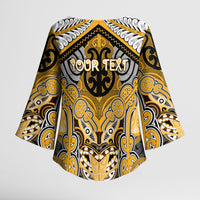 Aotearoa Iwi Ngati Whatua Personalised Kimono Sleeve Blouse Maori Kowhaiwhai Pattern