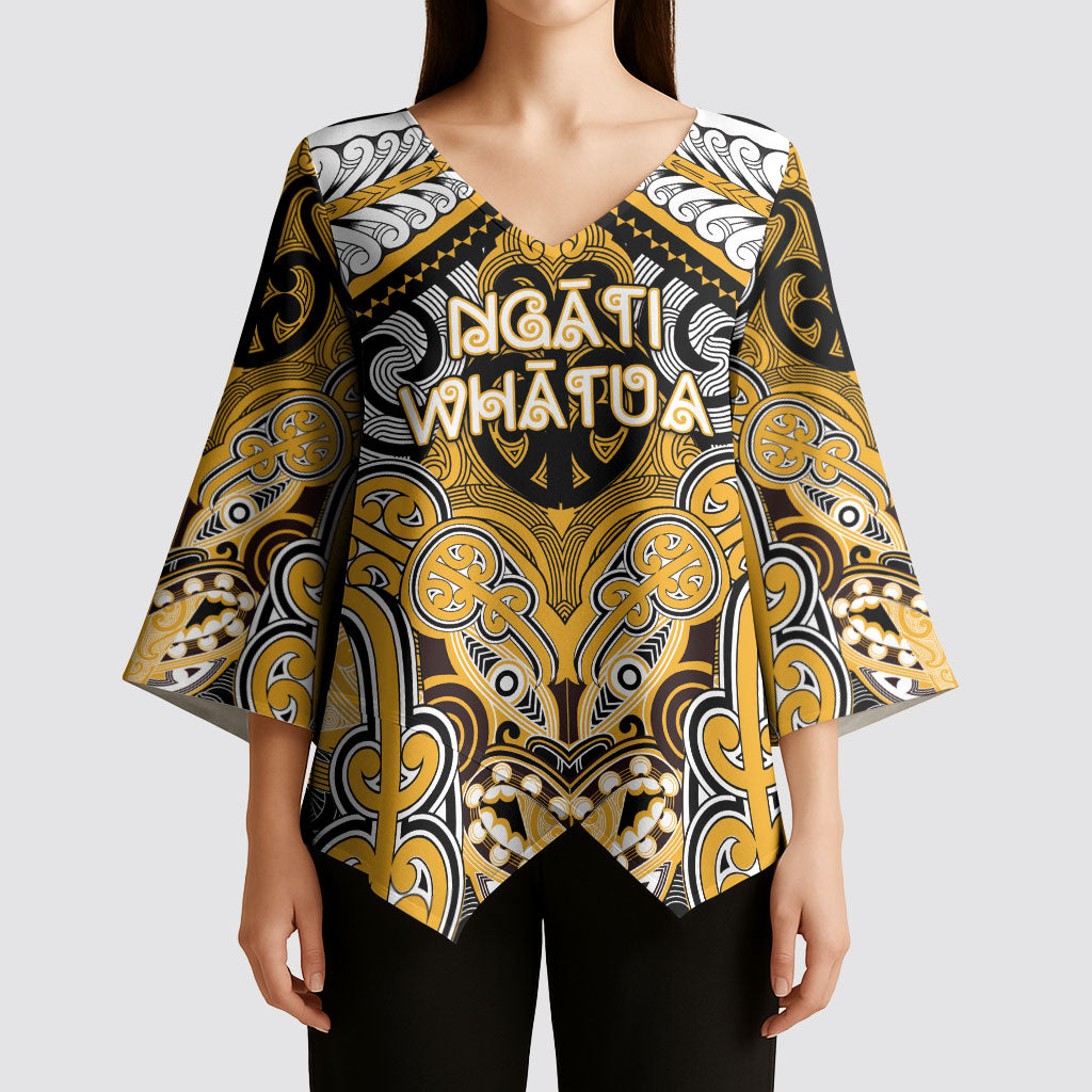 Aotearoa Iwi Ngati Whatua Personalised Kimono Sleeve Blouse Maori Kowhaiwhai Pattern
