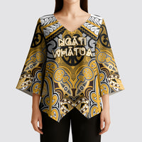 Aotearoa Iwi Ngati Whatua Personalised Kimono Sleeve Blouse Maori Kowhaiwhai Pattern