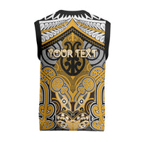 Aotearoa Iwi Ngati Whatua Personalised Christmas Knitted V-Neck Vest Maori Kowhaiwhai Pattern