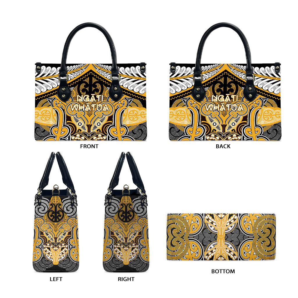 Aotearoa Iwi Ngati Whatua Leather Bag Maori Kowhaiwhai Pattern
