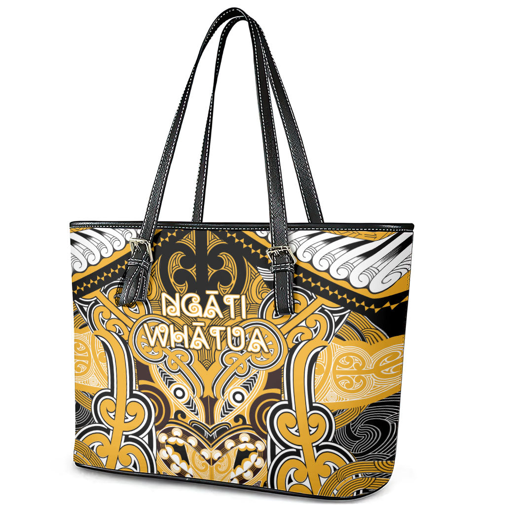 Aotearoa Iwi Ngati Whatua Leather Tote Bag Maori Kowhaiwhai Pattern