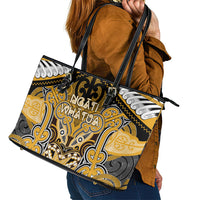 Aotearoa Iwi Ngati Whatua Leather Tote Bag Maori Kowhaiwhai Pattern