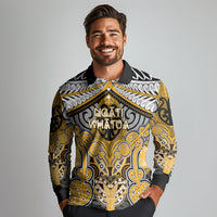 Aotearoa Iwi Ngati Whatua Personalised Long Sleeve Polo Shirt Maori Kowhaiwhai Pattern