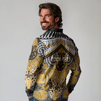 Aotearoa Iwi Ngati Whatua Personalised Long Sleeve Polo Shirt Maori Kowhaiwhai Pattern