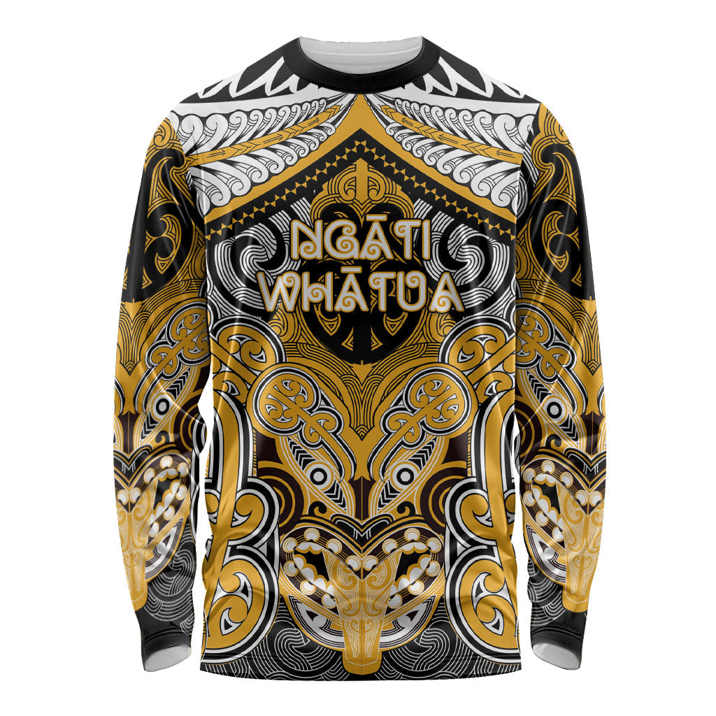 Aotearoa Iwi Ngati Whatua Personalised Long Sleeve Shirt Maori Kowhaiwhai Pattern