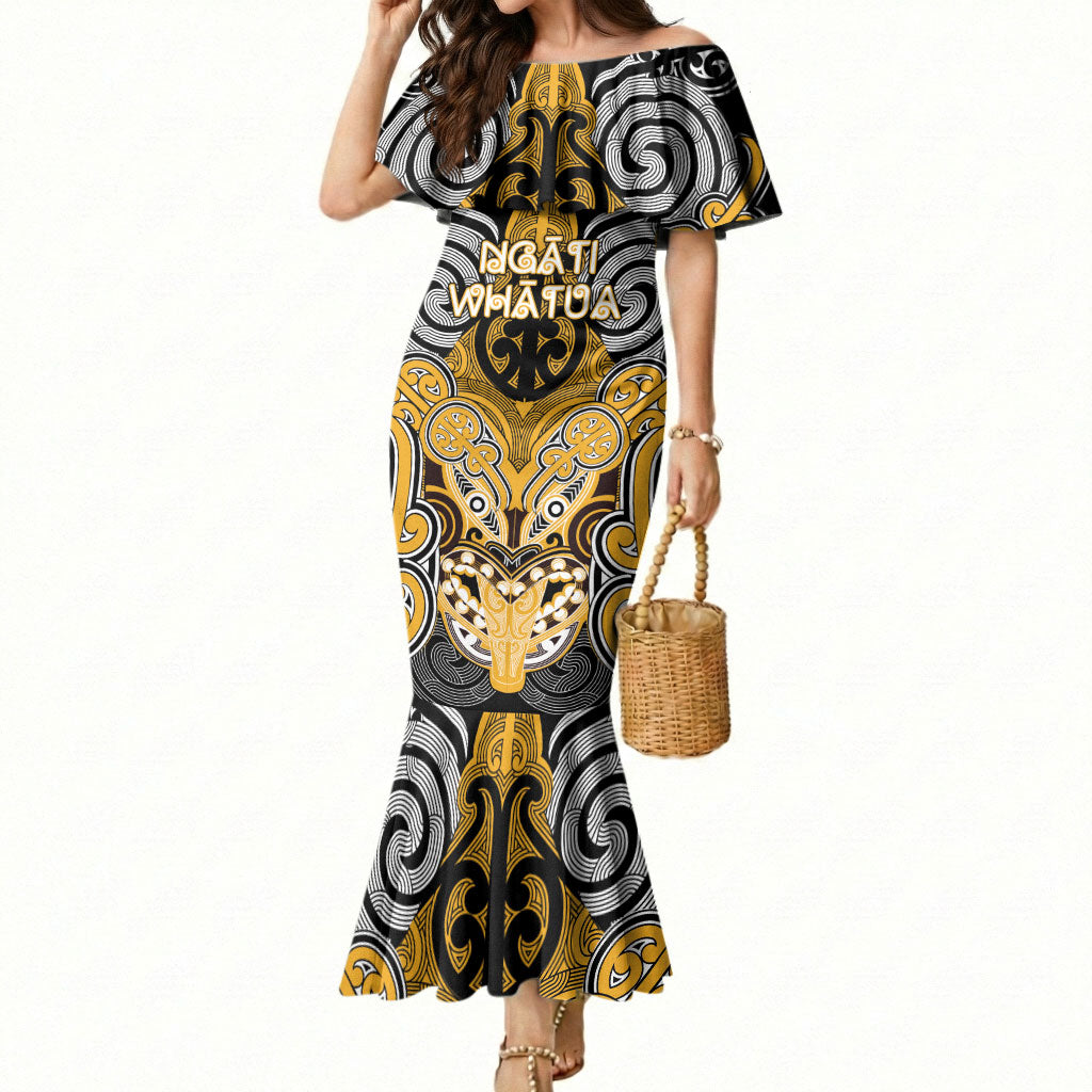 Aotearoa Iwi Ngati Whatua Personalised Mermaid Dress Maori Kowhaiwhai Pattern