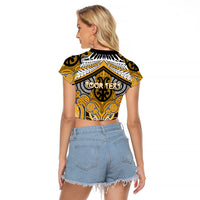 Aotearoa Iwi Ngati Whatua Personalised Raglan Cropped T Shirt Maori Kowhaiwhai Pattern