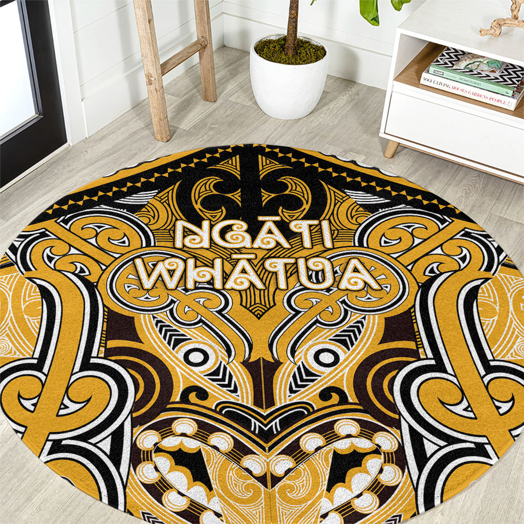 Aotearoa Iwi Ngati Whatua Round Carpet Maori Kowhaiwhai Pattern