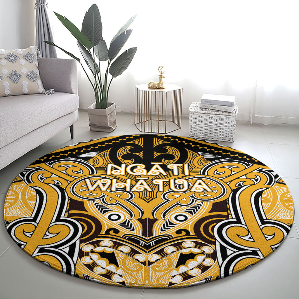 Aotearoa Iwi Ngati Whatua Round Carpet Maori Kowhaiwhai Pattern