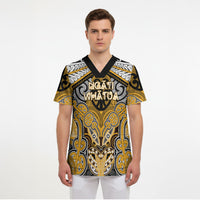 Aotearoa Iwi Ngati Whatua Personalised Scrub Top Maori Kowhaiwhai Pattern