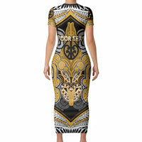 Aotearoa Iwi Ngati Whatua Personalised Short Sleeve Bodycon Dress Maori Kowhaiwhai Pattern