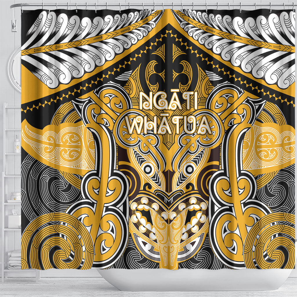 Aotearoa Iwi Ngati Whatua Shower Curtain Maori Kowhaiwhai Pattern