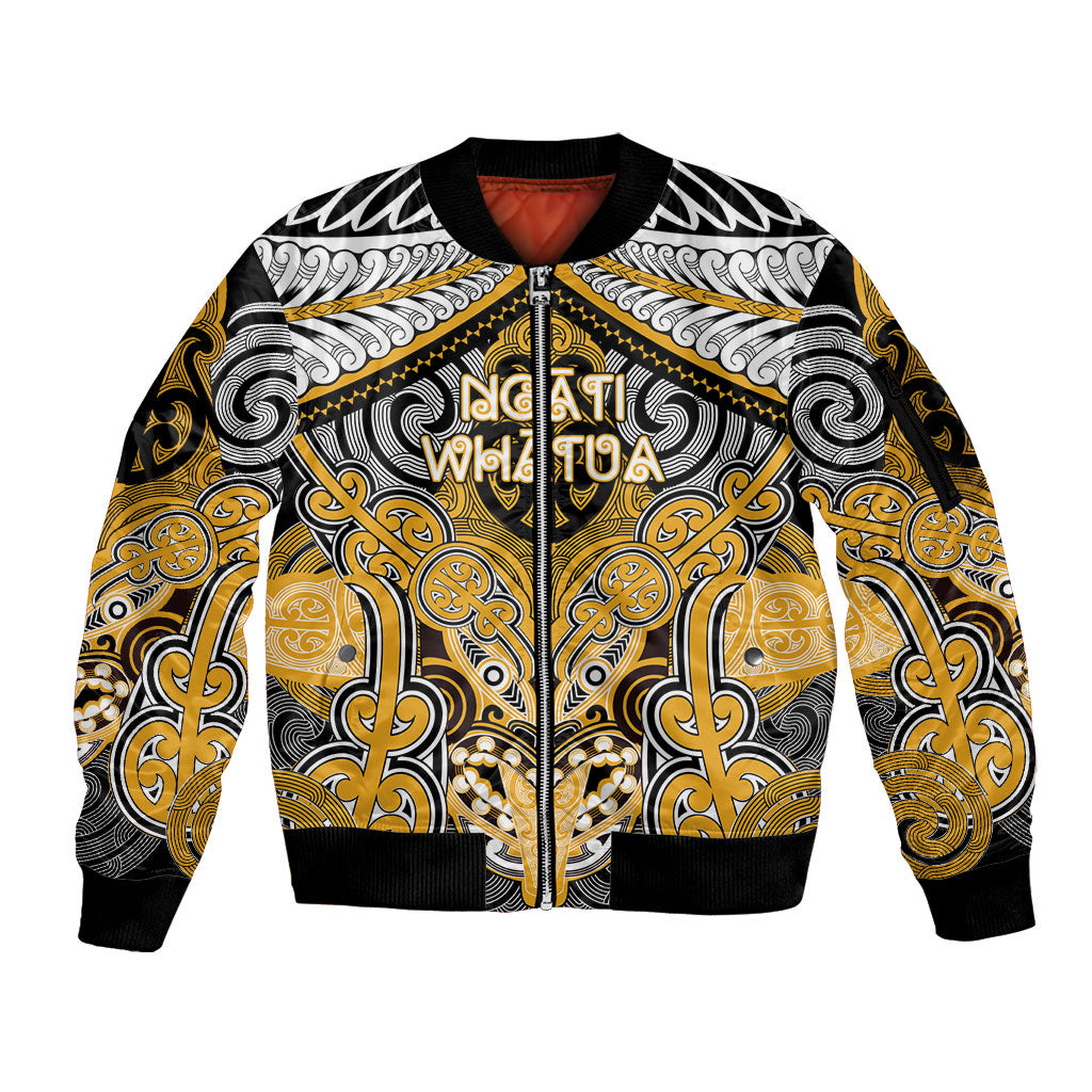 Aotearoa Iwi Ngati Whatua Personalised Sleeve Zip Bomber Jacket Maori Kowhaiwhai Pattern