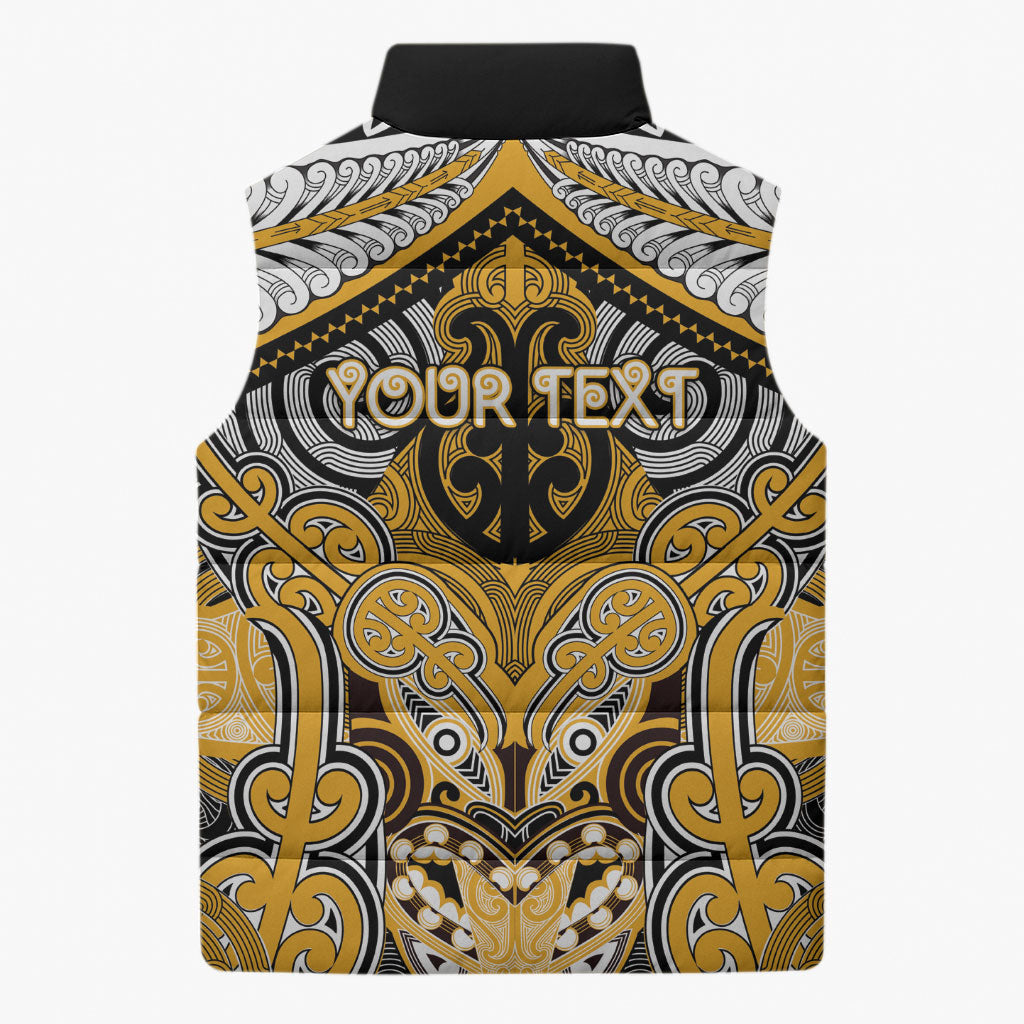 Aotearoa Iwi Ngati Whatua Personalised Sleeveless Puffer Jacket Maori Kowhaiwhai Pattern