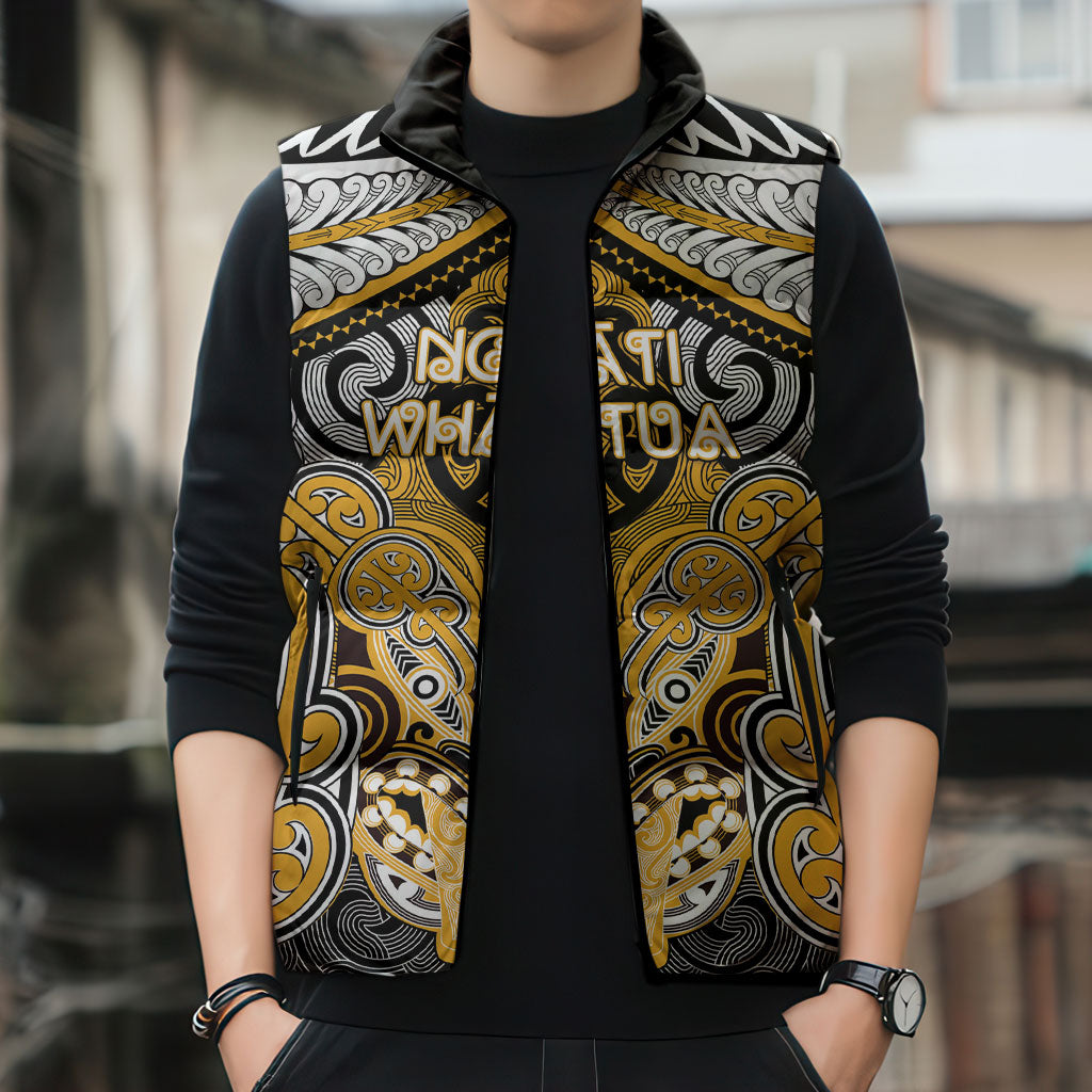 Aotearoa Iwi Ngati Whatua Personalised Sleeveless Puffer Jacket Maori Kowhaiwhai Pattern