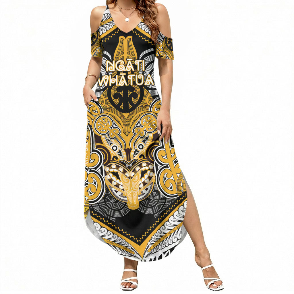 Aotearoa Iwi Ngati Whatua Personalised Summer Maxi Dress Maori Kowhaiwhai Pattern