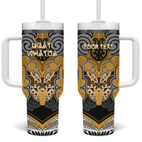 Aotearoa Iwi Ngati Whatua Personalised Tumbler With Handle Maori Kowhaiwhai Pattern