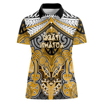 Aotearoa Iwi Ngati Whatua Personalised Women Polo Shirt Maori Kowhaiwhai Pattern