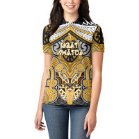Aotearoa Iwi Ngati Whatua Personalised Women Polo Shirt Maori Kowhaiwhai Pattern