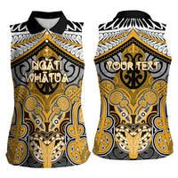 Aotearoa Iwi Ngati Whatua Personalised Women Sleeveless Polo Shirt Maori Kowhaiwhai Pattern
