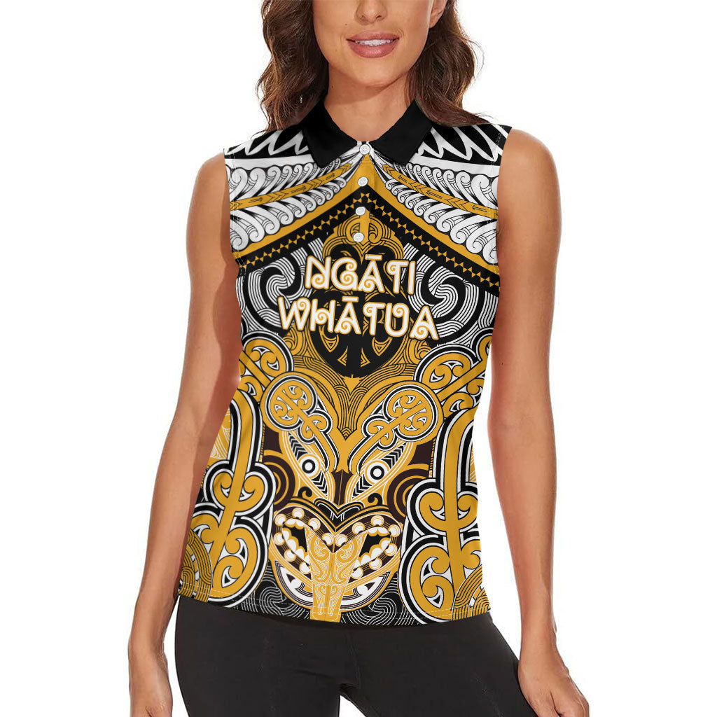 Aotearoa Iwi Ngati Whatua Personalised Women Sleeveless Polo Shirt Maori Kowhaiwhai Pattern