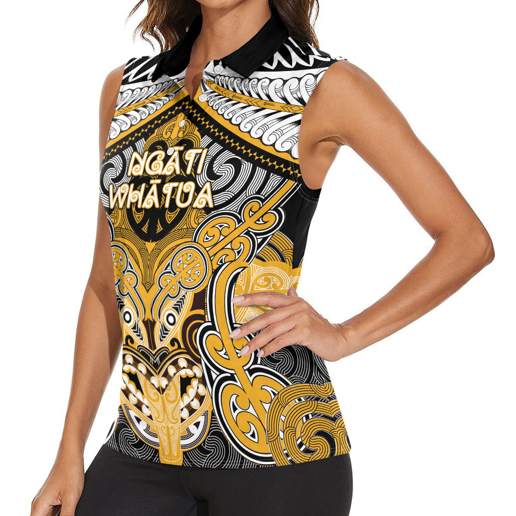 Aotearoa Iwi Ngati Whatua Personalised Women Sleeveless Polo Shirt Maori Kowhaiwhai Pattern