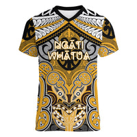 Aotearoa Iwi Ngati Whatua Personalised Women V-Neck T-Shirt Maori Kowhaiwhai Pattern