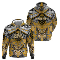 Aotearoa Iwi Ngati Whatua Personalised Zip Hoodie Maori Kowhaiwhai Pattern