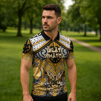 Aotearoa Iwi Ngati Whatua Personalised Zipper Polo Shirt Maori Kowhaiwhai Pattern
