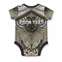 Aotearoa Iwi Waikato Tainui Personalised Baby Onesie Maori Kowhaiwhai Pattern