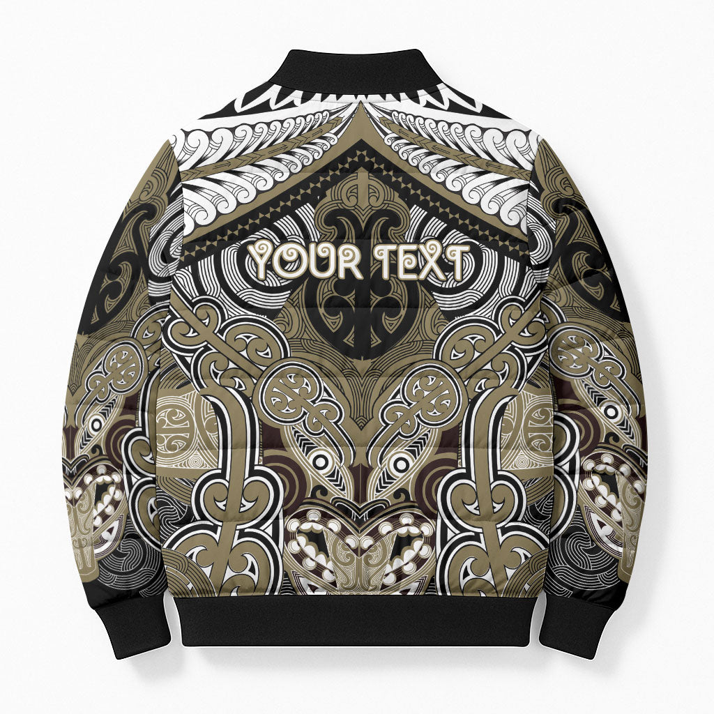 Aotearoa Iwi Waikato Tainui Personalised Bomber Puffer Jacket Maori Kowhaiwhai Pattern