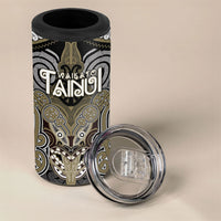 Aotearoa Iwi Waikato Tainui Personalised 4 in 1 Can Cooler Tumbler Maori Kowhaiwhai Pattern