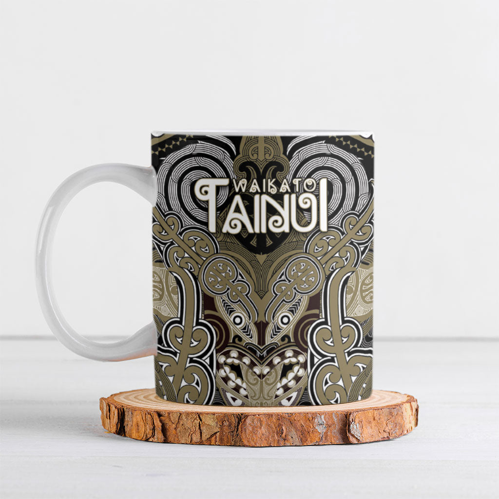 Aotearoa Iwi Waikato Tainui Personalised Ceramic Mug Maori Kowhaiwhai Pattern