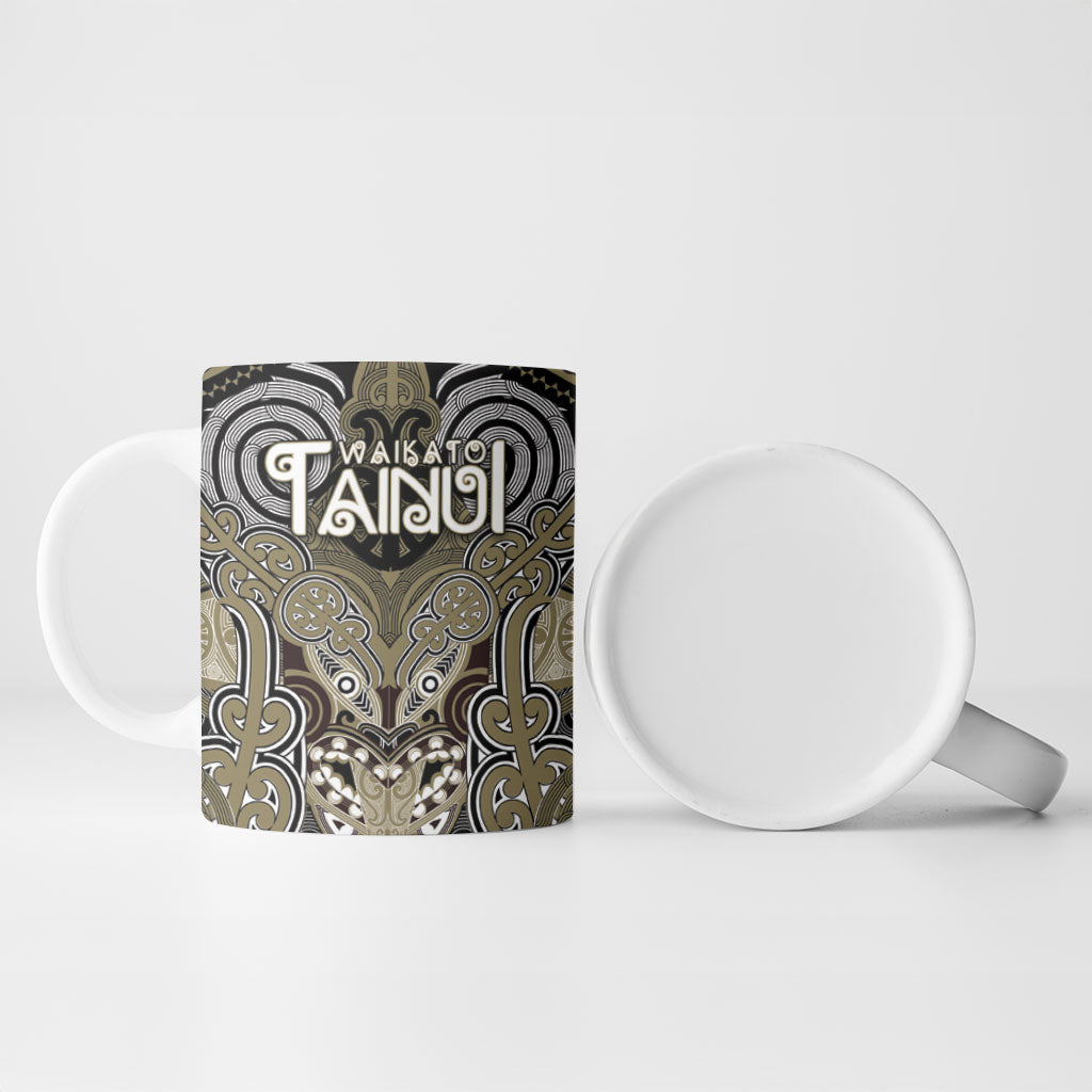 Aotearoa Iwi Waikato Tainui Personalised Ceramic Mug Maori Kowhaiwhai Pattern