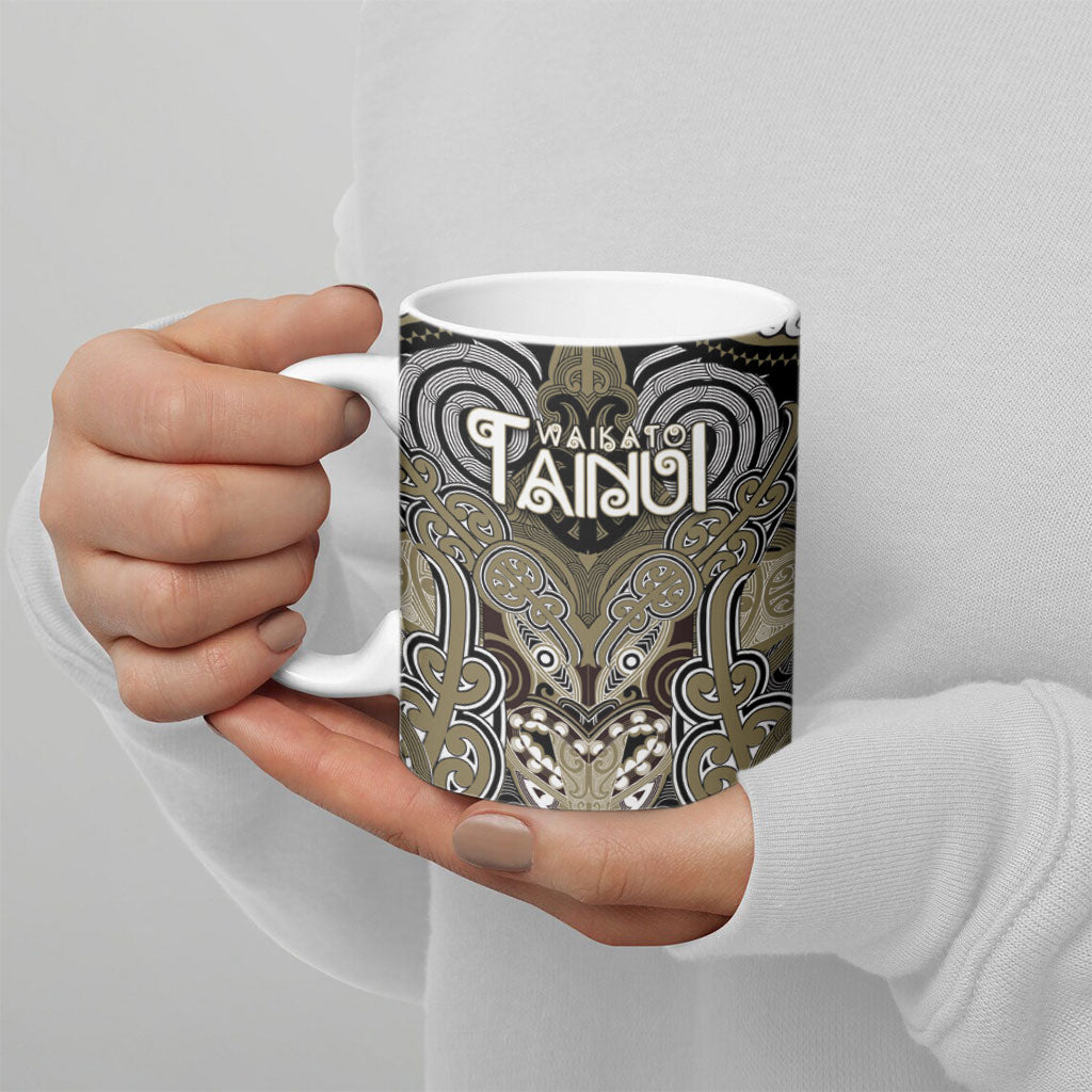 Aotearoa Iwi Waikato Tainui Personalised Ceramic Mug Maori Kowhaiwhai Pattern