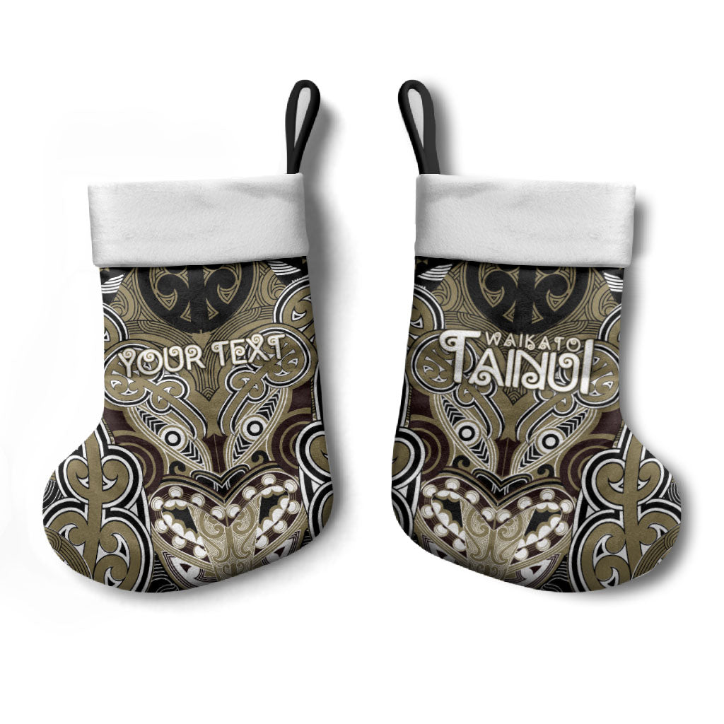 Aotearoa Iwi Waikato Tainui Personalised Christmas Stocking Maori Kowhaiwhai Pattern