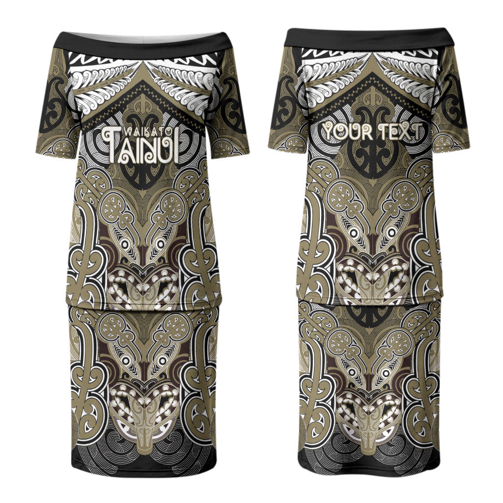 Aotearoa Iwi Waikato Tainui Personalised Couples Matching Puletasi and Hawaiian Shirt Maori Kowhaiwhai Pattern