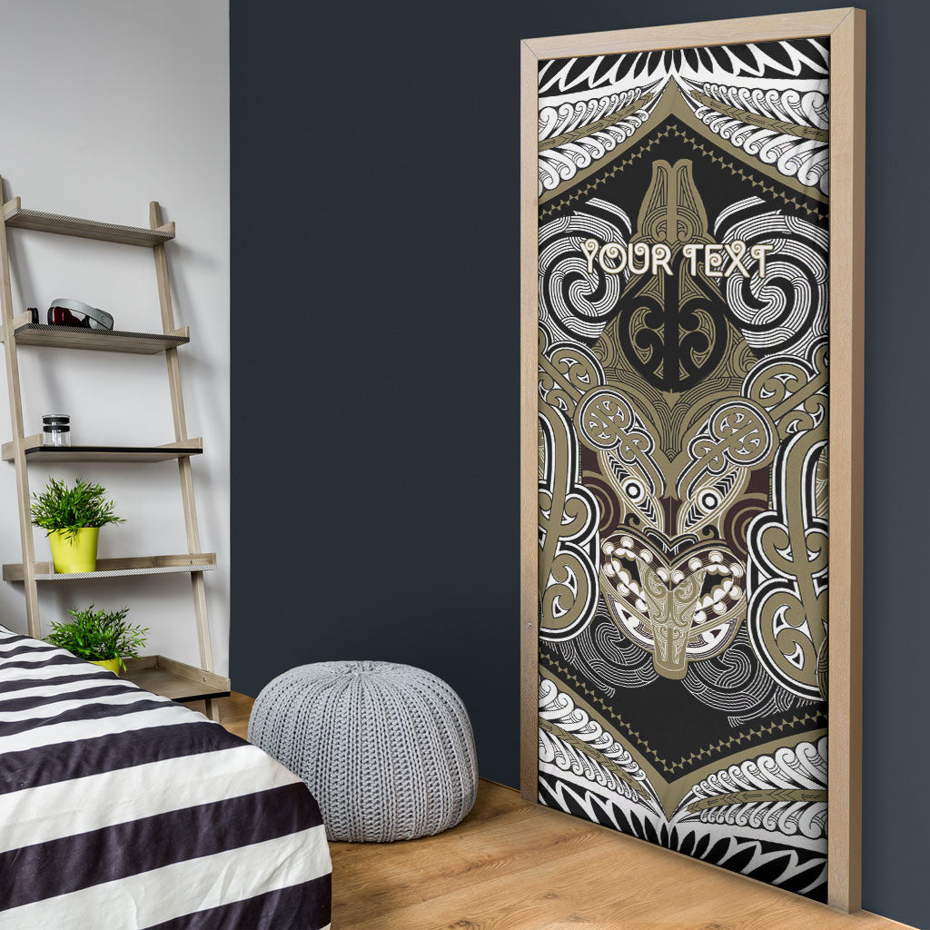Aotearoa Iwi Waikato Tainui Personalised Door Cover Maori Kowhaiwhai Pattern