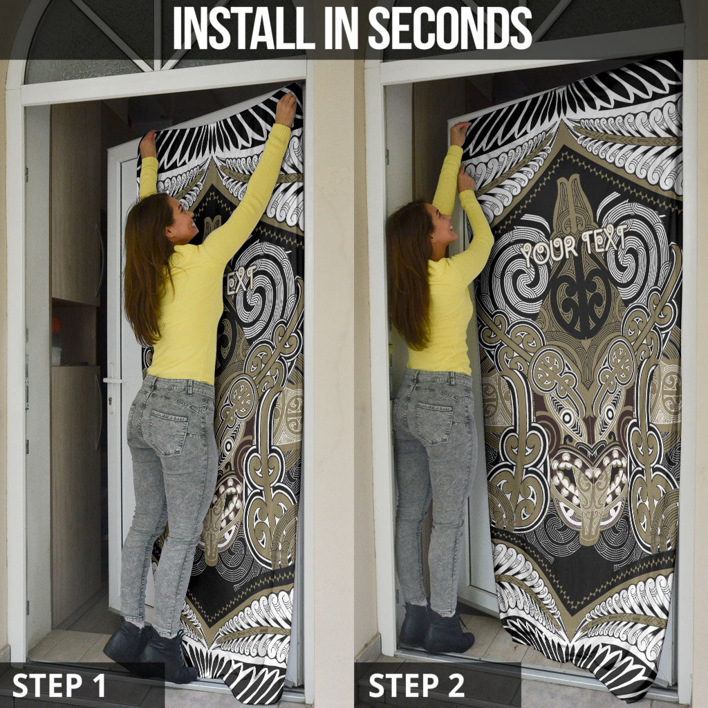 Aotearoa Iwi Waikato Tainui Personalised Door Cover Maori Kowhaiwhai Pattern