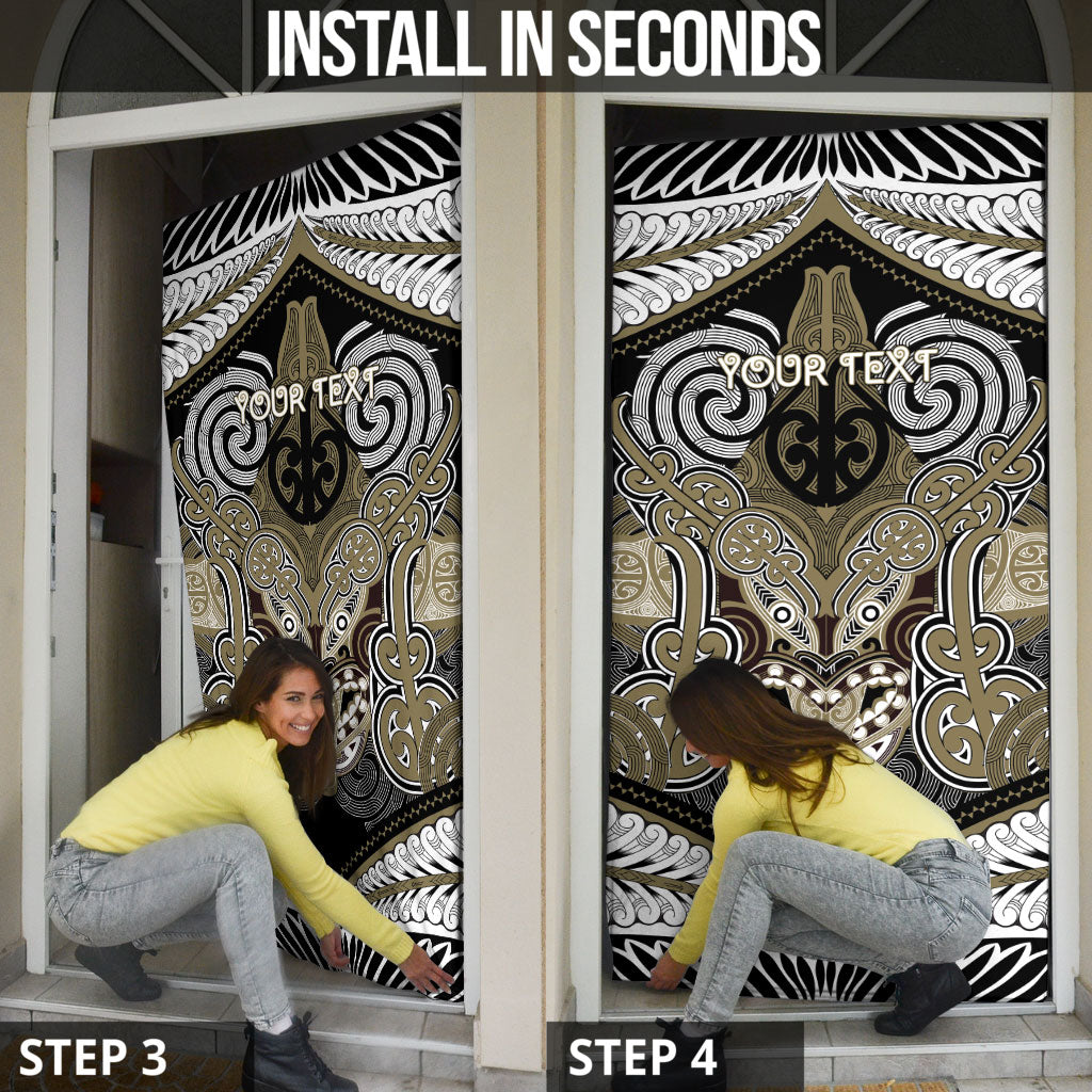 Aotearoa Iwi Waikato Tainui Personalised Door Cover Maori Kowhaiwhai Pattern