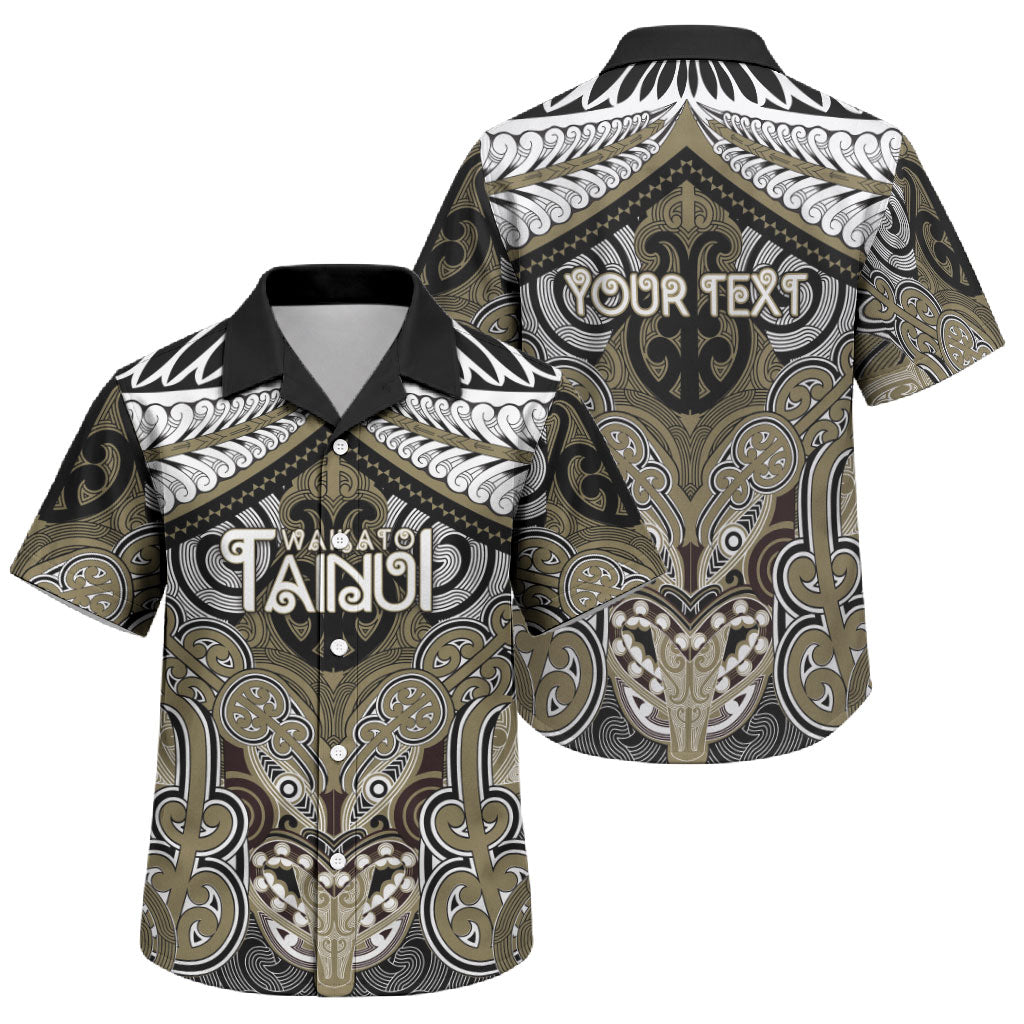 Aotearoa Iwi Waikato Tainui Personalised Family Matching Off Shoulder Maxi Dress and Hawaiian Shirt Maori Kowhaiwhai Pattern