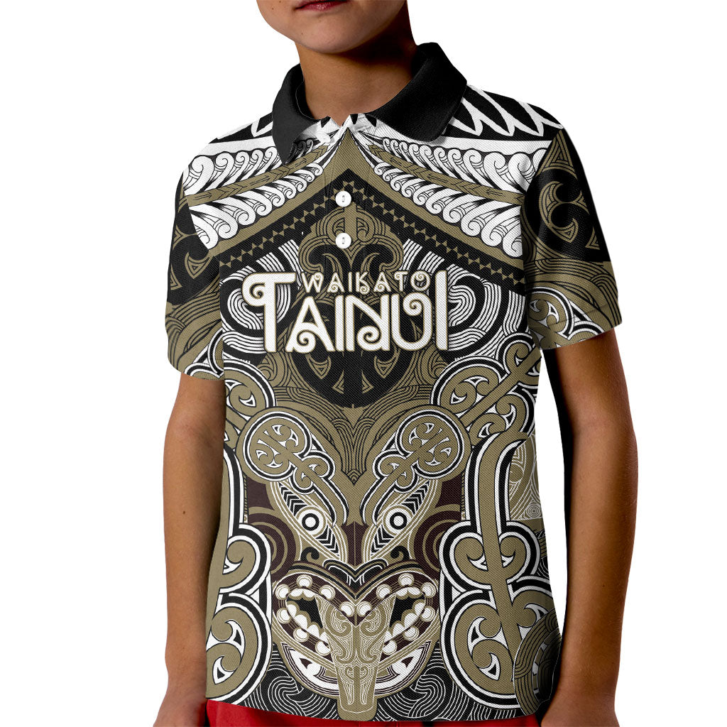 Aotearoa Iwi Waikato Tainui Personalised Kid Polo Shirt Maori Kowhaiwhai Pattern