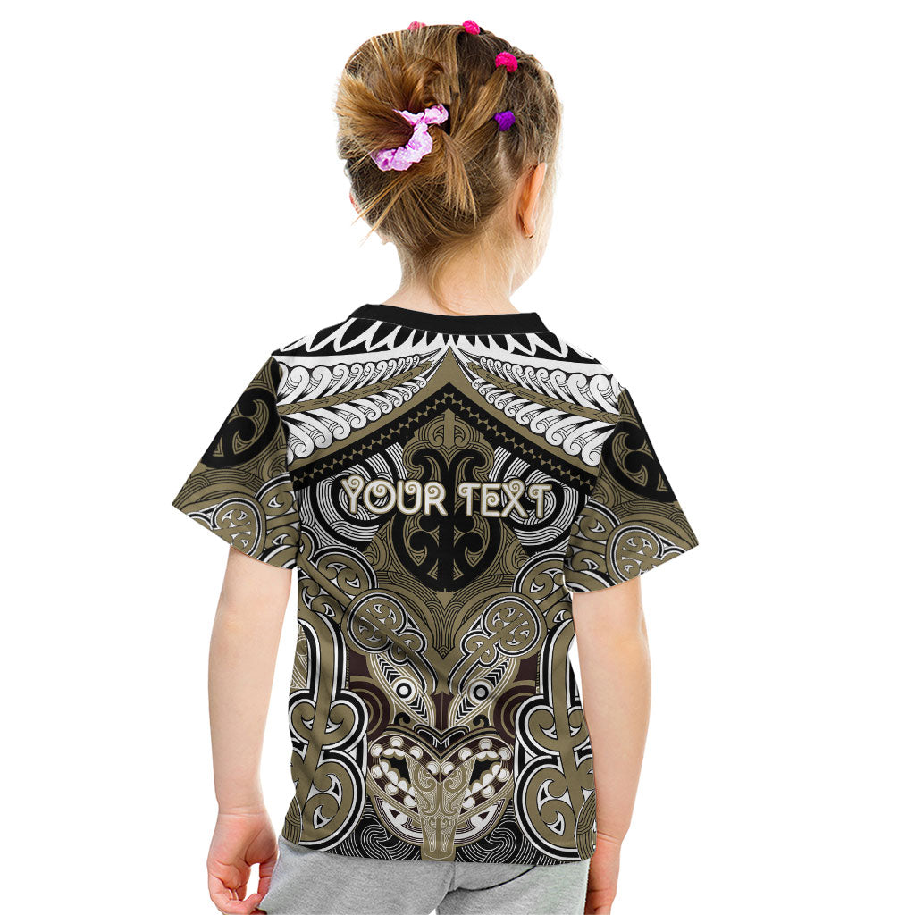 Aotearoa Iwi Waikato Tainui Personalised Kid T Shirt Maori Kowhaiwhai Pattern