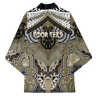Aotearoa Iwi Waikato Tainui Personalised Kimono Maori Kowhaiwhai Pattern