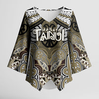 Aotearoa Iwi Waikato Tainui Personalised Kimono Sleeve Blouse Maori Kowhaiwhai Pattern