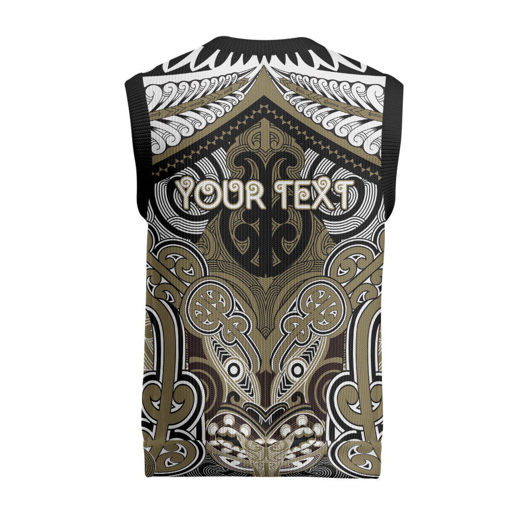 Aotearoa Iwi Waikato Tainui Personalised Christmas Knitted V-Neck Vest Maori Kowhaiwhai Pattern