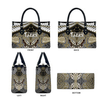 Aotearoa Iwi Waikato Tainui Leather Bag Maori Kowhaiwhai Pattern