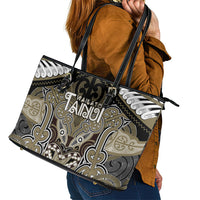 Aotearoa Iwi Waikato Tainui Leather Tote Bag Maori Kowhaiwhai Pattern